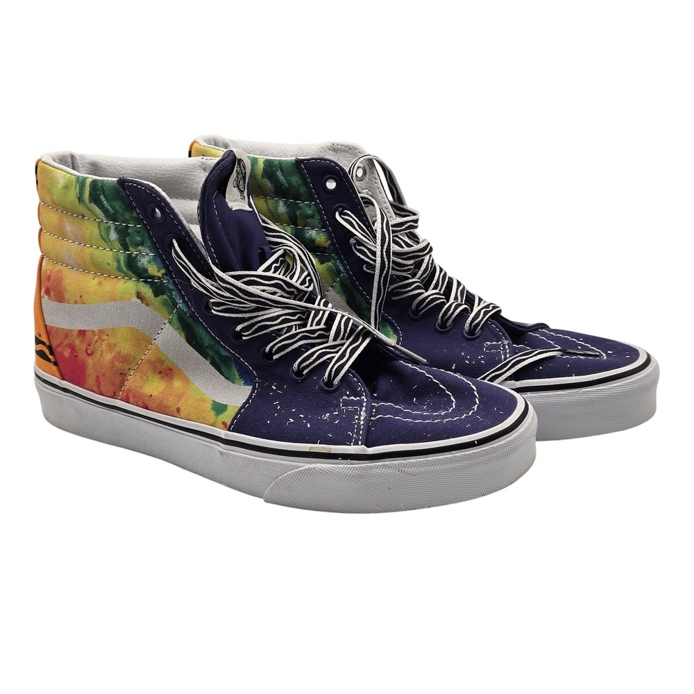 Vans Sk8-Hi Shoes Mens Size 8 Crayola Multicolor Rainbow High Top Canvas Skate
